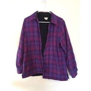 L.L. Bean plaid flannel shirt jacket